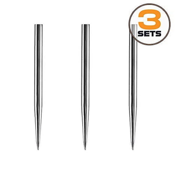 Dart Spare Points, Replacement Points, Plain Silver, Length 38mm (3 Sets)