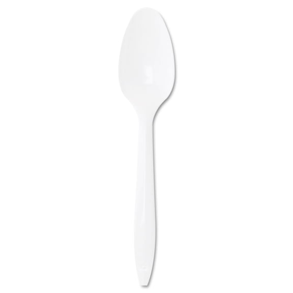 Dart Style Setter Mediumweight Plastic Teaspoons, White, 1000/Carton -DCCS6BW