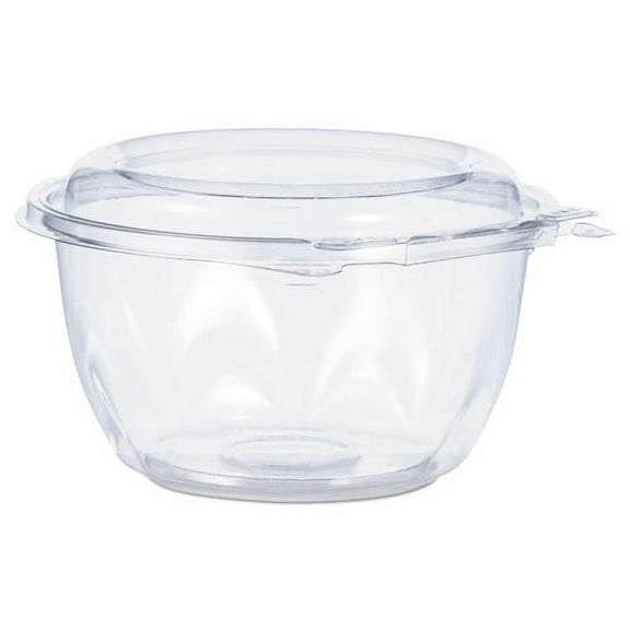 Dart Tamper-Resistant, Tamper-Evident Bowls with Dome Lid, 16 oz, 5.5" Diameter x 3.1"h, Clear, Plastic, 240/Carton
