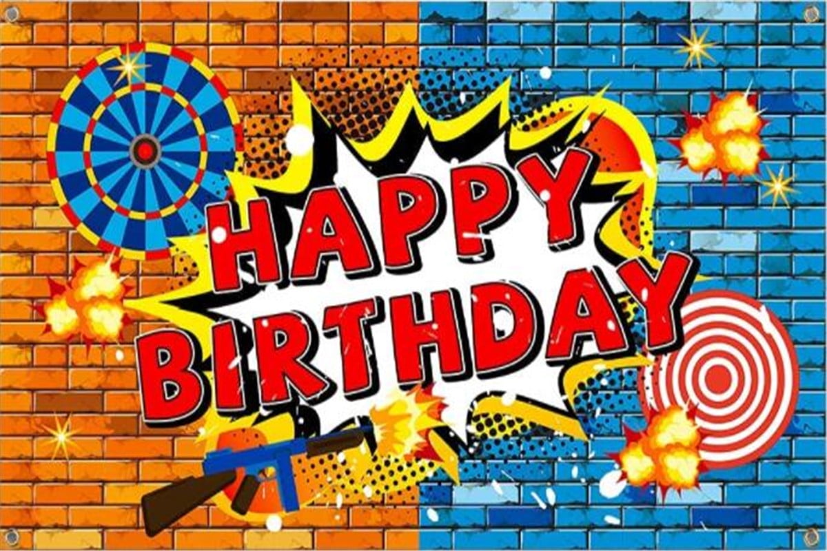 Dart War Happy Birthday Background Target Shooting Photography Backdrop ...