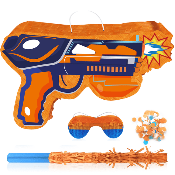 Dart War Pinata, 4 Pcs Dart War Pinatas Bundle - Dart War Theme Piata,Dart War Party Pinata Stick & Party Games Blindfold etc Dart War Pinata Supplies for Dart War Birthday Party Decorations