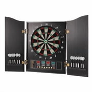 Dartboard Cabinet Set, Dart Board Electronic Scoreboard Dart Machine Cabinet LCD Display Dart Boards for Adults and Family