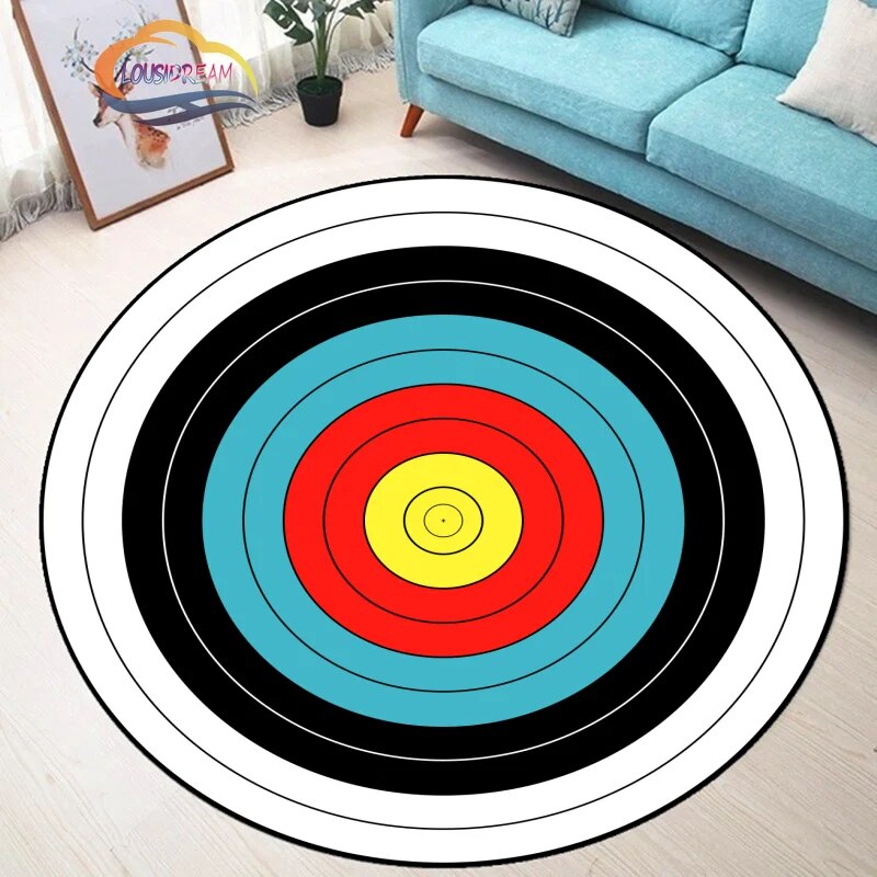 Dartboard Pattern Round Rug Carpet Dart bull'seye Bedroom Floor Mat