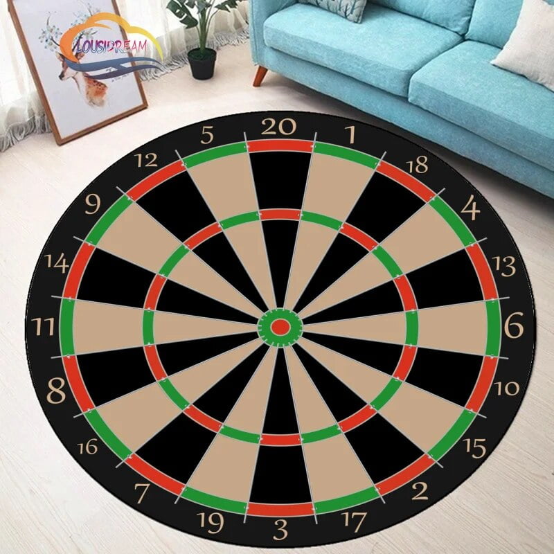 Dartboard Pattern Round Rug Carpet Dart bull'seye Bedroom Floor Mat