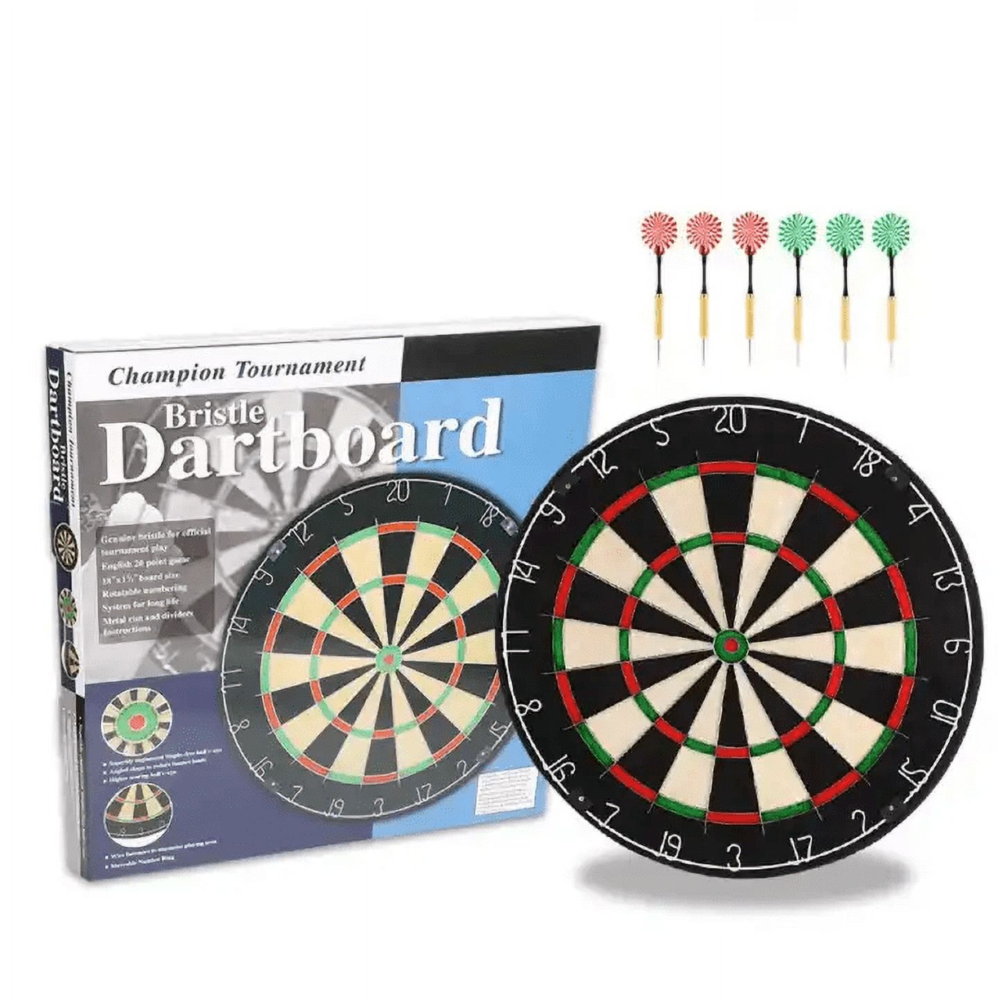 Dartboard Set with 12 Tip Darts StapleFree Bullseye, Galvanized Metal