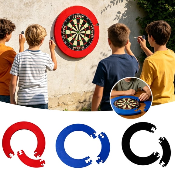 Dartboard Surround Ring Shockproof Anti-Scratch Wall Protector Ring Durable High Density Foam Dart Game Backboard Guard Easy Install Indoor Home Game Room Dart Accessory