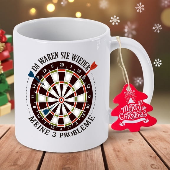Dartboard-Themed Ceramic Coffee Mug & Milk Cup - Non-Slip Dart Board Number 18 Design (for order), Ceramic Cup, Hand Wash Only, Reusable Gift for Christmas, Birthday, for students, Dart Enthusiasts -