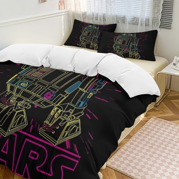 Darth Vader 3 Piece Bedding Set Soft Comforter Theme Room Decor Bedclothes-1 Duvet Cover with 2 Pillowcases (90"x90")
