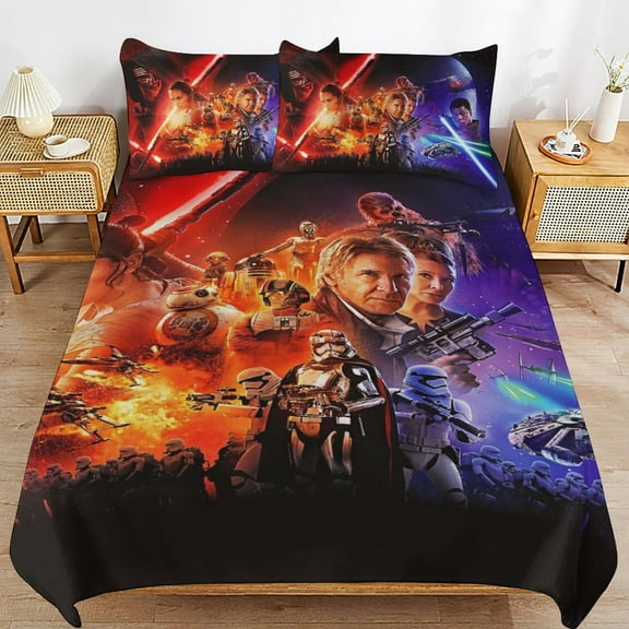 Darth Vader 3-Piece Queen Bedding Set,Kids Bedding Bed Set with 1 Duvet Cover and 2 Pillowcases for Girls Boys Women Men
