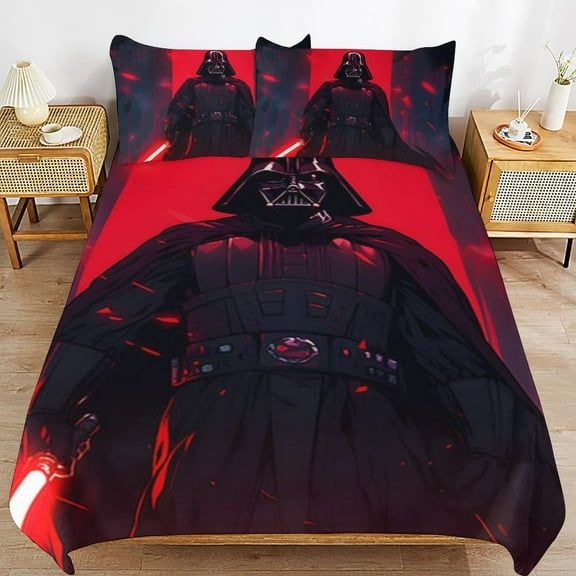 Darth Vader 3-Piece Twin Bedding Set,Kids Bedding Bed Set with 1 Duvet Cover and 2 Pillowcases for Girls Boys Women Men