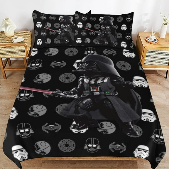 Darth Vader 3-Piece Twin Bedding Set,Kids Bedding Bed Set with 1 Duvet Cover and 2 Pillowcases for Girls Boys Women Men