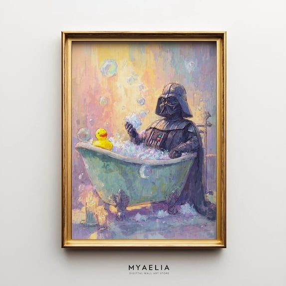 Darth Vader Bath Time Funny Star Wars poster Wall Art Decor 16x24 ...