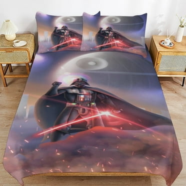 Darth Vader Duvet Cover Set, Soft Cozy Quilt Cover Bedding Set 3 Pieces, Comforter Cover with 2 Pillowcase for Teens Adults Kids 90"x90"