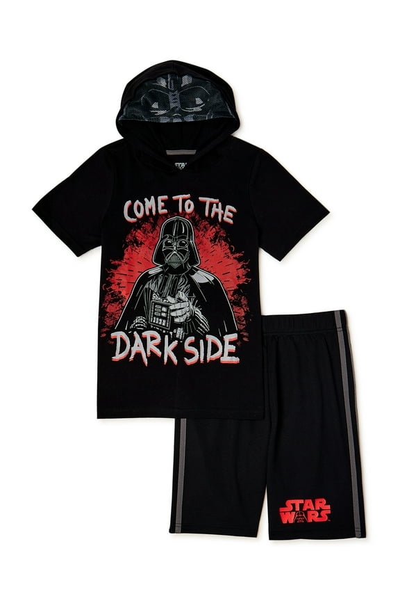 Darth Vader Hooded T-Shirt & Shorts Set (Boy's), 2-Piece, Sizes 4-10