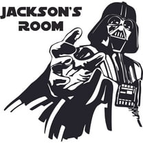 Darth Vader Star Wars Cartoon Character Design Customized Wall Art Vinyl Decal - Custom Vinyl Wall Art - Personalized Name - Baby Girls Boy Bedroom Decal Room Wall Sticker Decoration Size (30x27 inch)