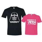 TEXAS TEES Darth Vader T-Shirt, Gift for Dad, Daddy's Jedi T-Shirt, Mens Lg & Pink Size 2