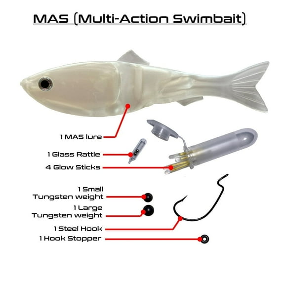 Darth Water Lures Multi-Action Swimbait (MAS) 4.5" Advance Fishing Lure, Single Pack