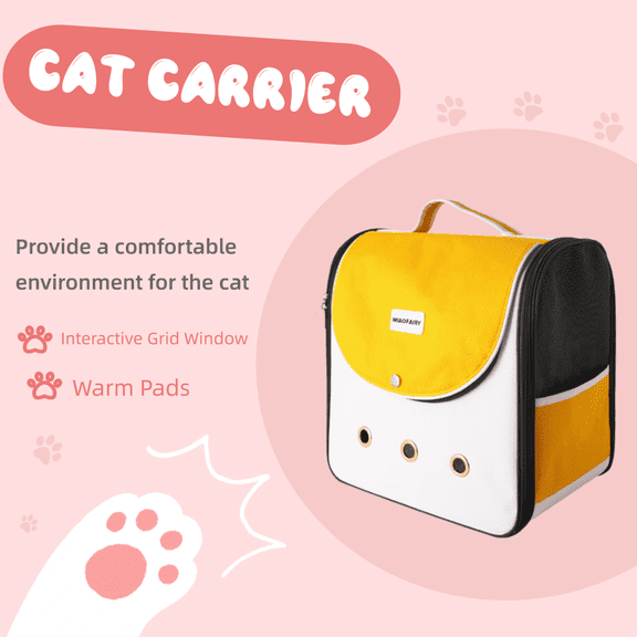 Dartjet Cute Pet Carrier Backpack for Small Dogs & Medium Cats - Breathable Mesh Travel Bag (14.9610.6214.96in, 20-25lb Capacity)