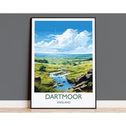 Dartmoor Travel Print Wall Art, Travel Poster of Dartmoor, England, Dartmoor Art Lovers Gift, English Countryside, 24x36 UNFRAMED