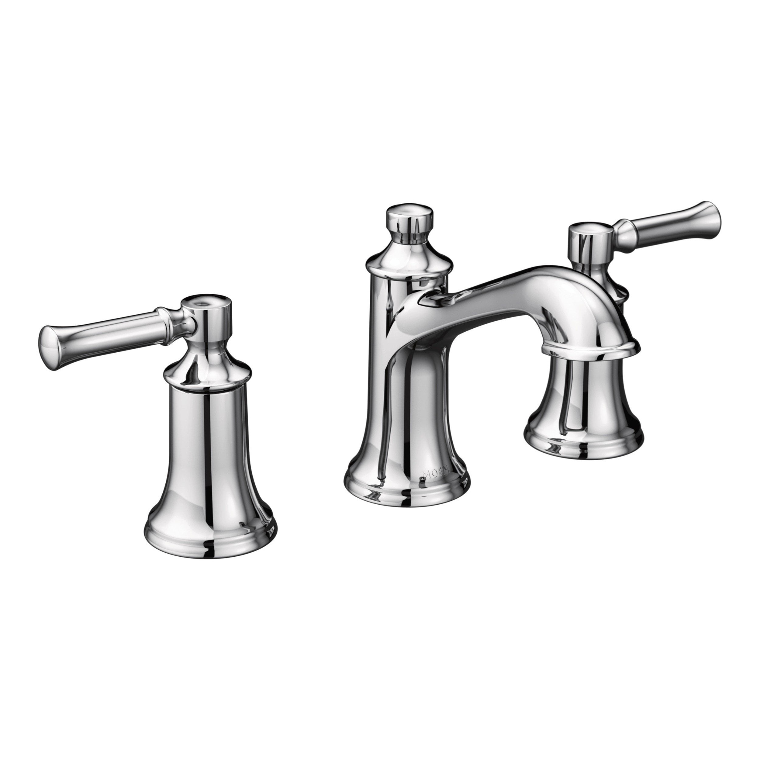 Chrome Two-Handle Widespread Bathroom Faucet with Metal Handles