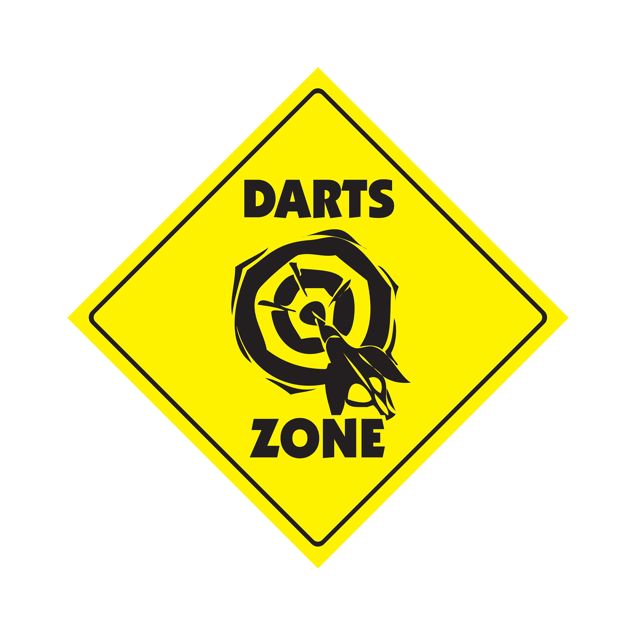 Darts Crossing Sign Zone Xing Indoor/Outdoor 20" Tall darts board