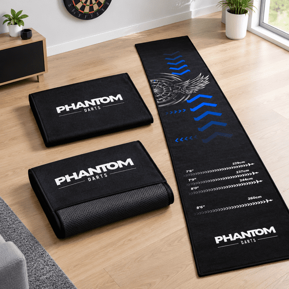 Darts Mat with Oche for Floor Protection, Non-slip Portable Throwing Line Mat for Home or Pub Use
