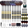 thumbnail image 1 of LANNEY Darts Metal Tip Set, 20 Grams and 24 Grams Steel Tip Darts Set, Professional Metal Tipped Darts with Sharpener Tool Kit, Aluminum Shafts, Brass Barrels, Carrying Case, Extra Flights, 1 of 7