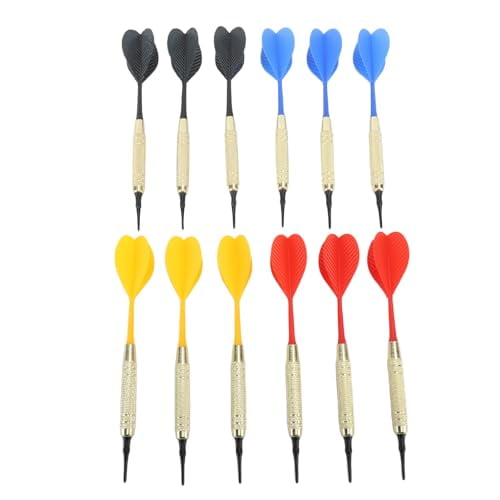 Darts Set Soft Tip Iron Shaft Anti Slip Pattern Sports Darts with Extra Tips for Electronic Plastic Dartboard Indoor