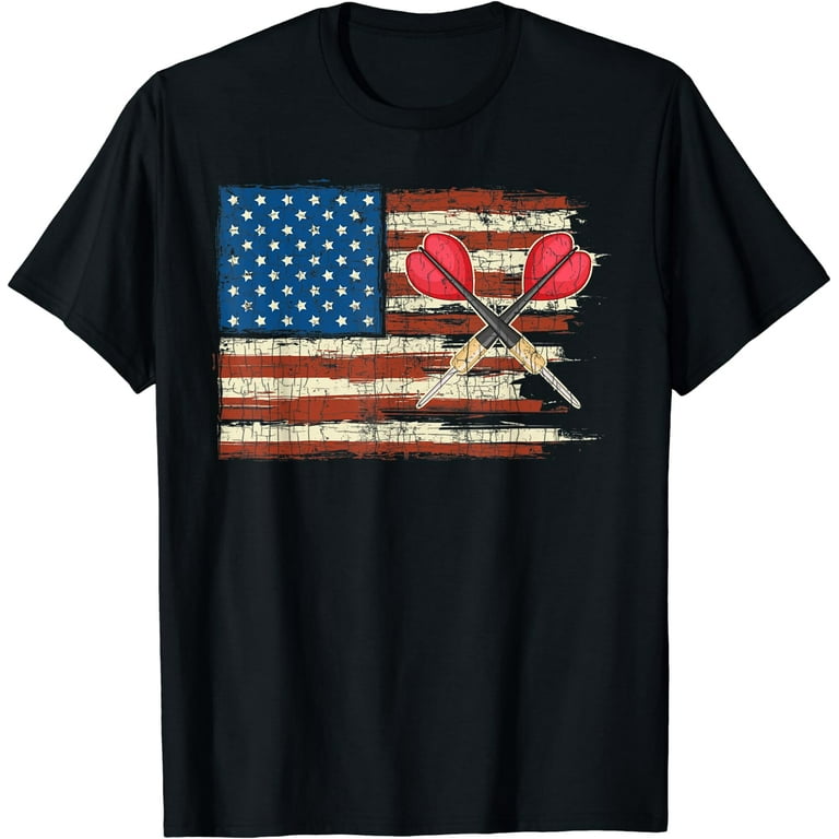 Usa Flag Darts T-Shirt - Funny Dart Player Usa Flag Darts T-Shirt - Funny Dart Player