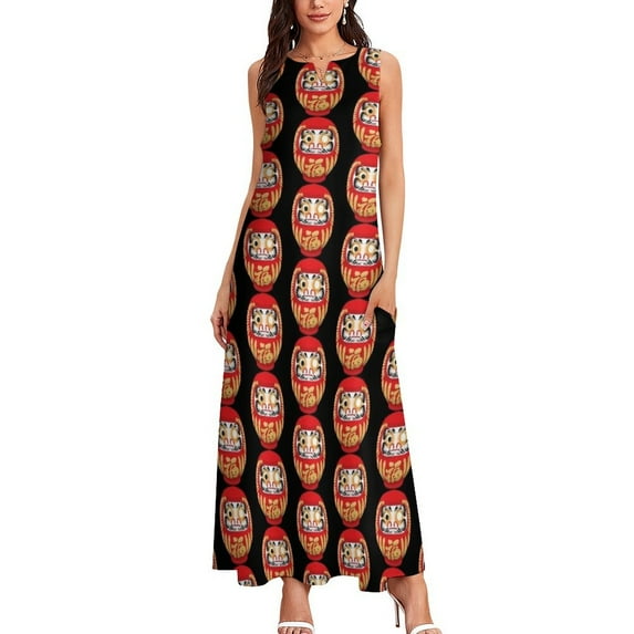 Daruma Doll Long Dress womens clothing beach dresses dresses for woman dresses summer