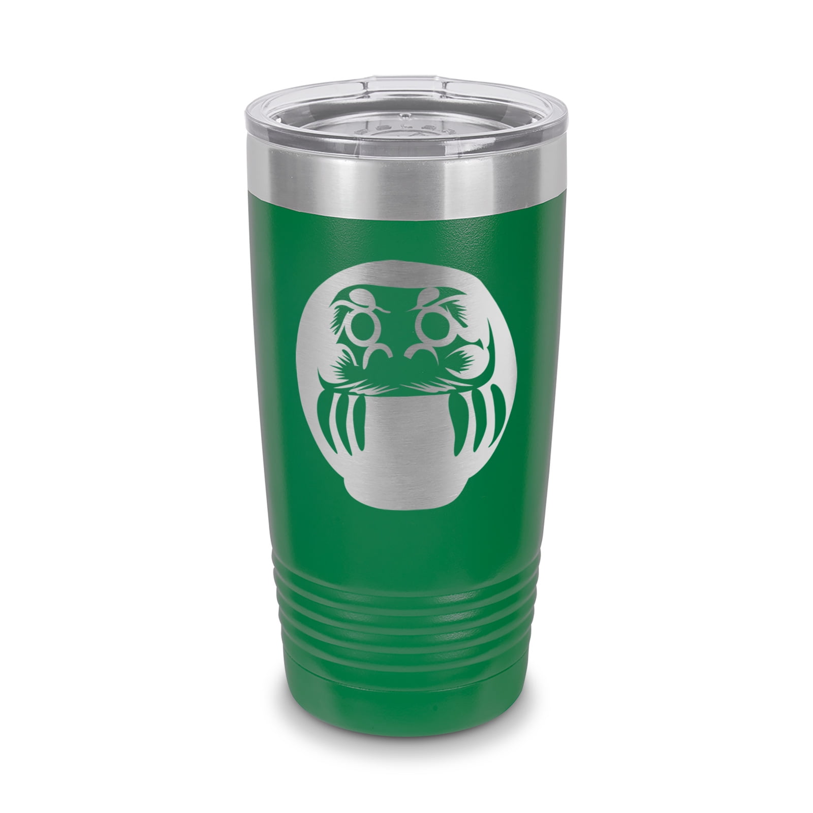 Daruma Tumbler 20 oz - Laser Engraved w/ Clear Lid - Stainless Steel ...