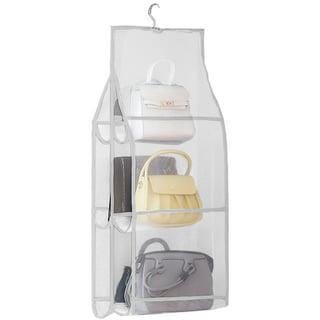 KMOTASUO Clear Hanging Handbag Storage Organizer with Zippers, Easy Access  Purse Storage Holder Over The Door Purse Organizer Space Saving 4 Pockets