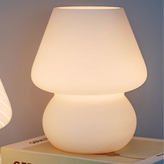 Daruoand USB Mushroom Table Light Dimmable Mushroom Bedside Lamp Vintage Style Striped Night Light w/Warm Light Desk Lamp for Kids Room Bedroom Living Room
