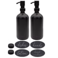 thumbnail image 1 of Darware 16oz Glass Pump Bottles (Set of 2, All Black); Soap Dispenser Pump Bottles with Brushed Metal Pump Tops, 1 of 7