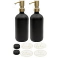 thumbnail image 1 of Darware 16oz Glass Pump Bottles (Set of 2, Black w/ Gold); Soap Dispenser Pump Bottles with Brushed Metal Pump Tops, 1 of 8