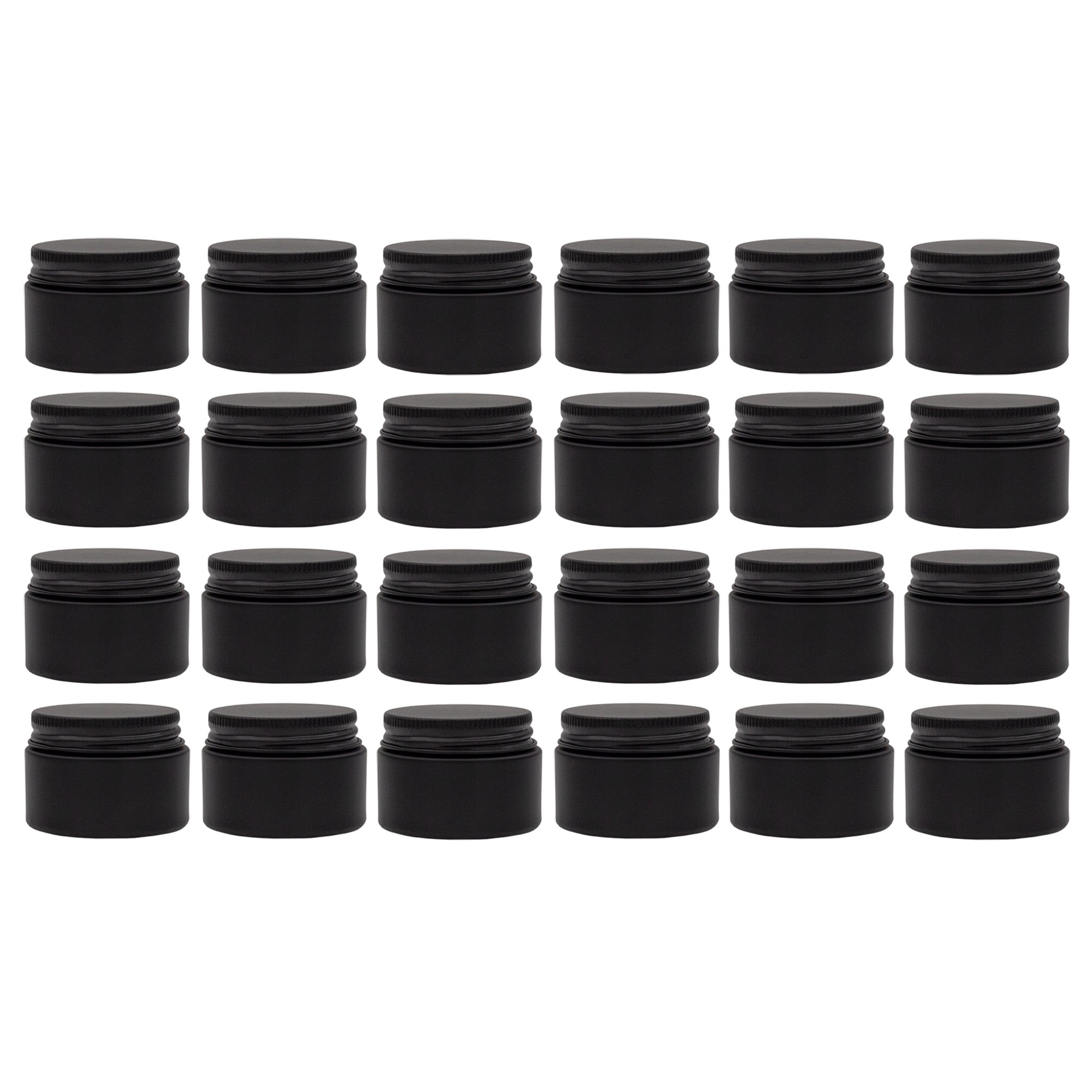24 Pack Small Glass Containers with Lids 1 oz, Empty Jars with 6 Spatulas  for Creams, Cosmetics, DIY Ointments, Mixing (30ml)