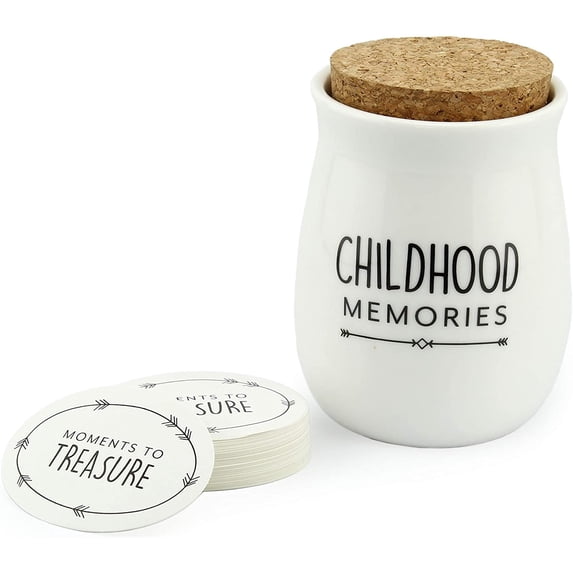 Darware Childhood Memories Ceramic Jar, Keepsake Gift with 50 Write-On Tickets