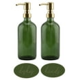 thumbnail image 1 of Darware Green Glass Soap Dispensers (2-Pack, Gold Metal Pumps, 16-Ounce); Decorative Pump Bottles for Kitchen and Bathroom, 1 of 9