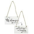 thumbnail image 1 of Darware Meeting in Progress / Do Not Disturb Wood Sign (White), Reversible Home and Office Meeting Door Hanger, 1 of 7