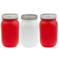 thumbnail image 1 of Darware Red and White Mason Jars (Set of 3 Jars); Holiday Decor Colored Wide Mouth Mason Jars for Christmas, Valentine’s, 4th of July and Home Decor, 1 of 7