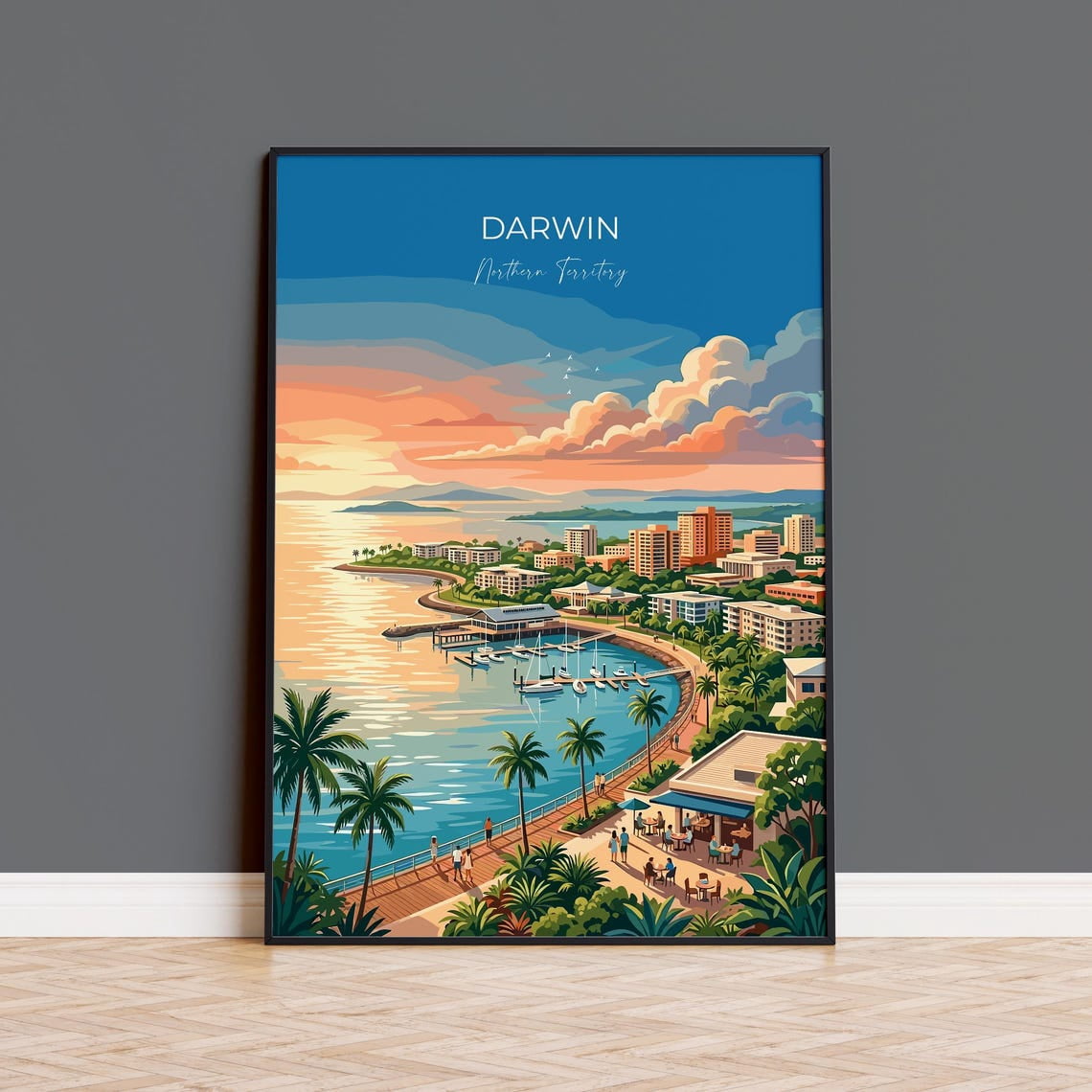 Darwin Dc Darwin Australia Travel Poster, Waterfront, Northern Territory ...