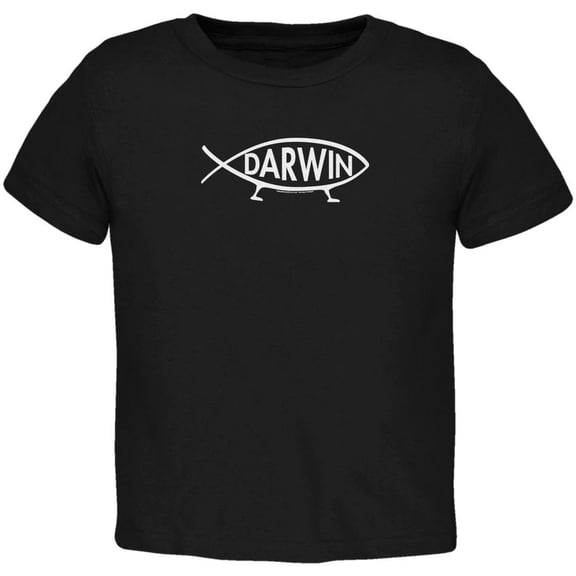 Darwin Fish Black Toddler T-Shirt