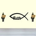 thumbnail image 1 of Darwin Fish with Faith Word Art Laser Cut Solid Steel Decorative Home Accent Wall Sign Hanging, 1 of 3