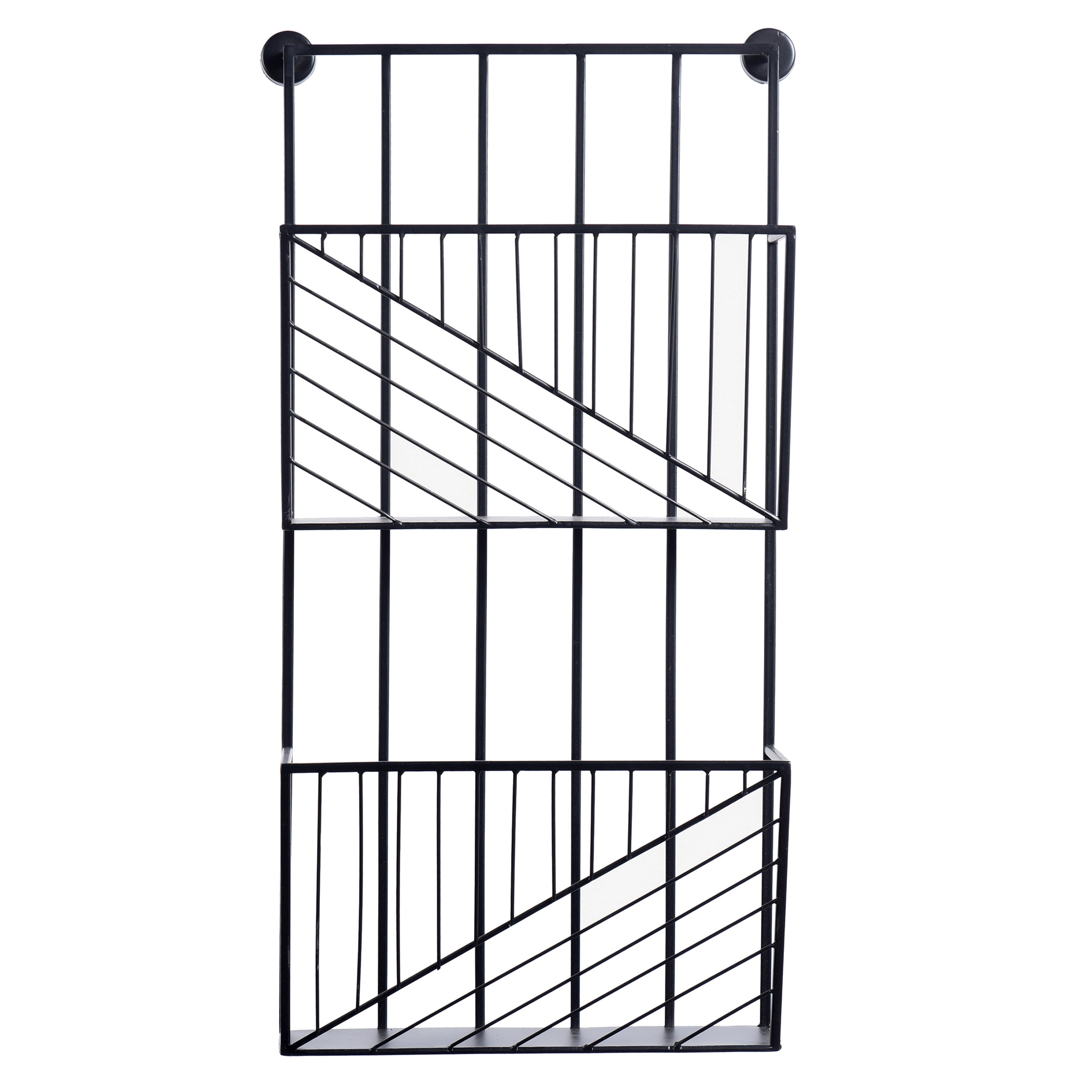 Darwin Home Office Metal Wall Magazine Rack Matte Black Finish