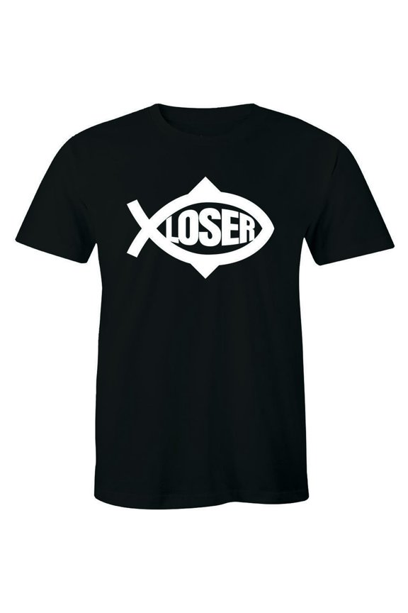 Darwin Loser Fish Logo Science Evolutionist Short Sleeve Men'S T-Shirt Tee All Size S-5Xl