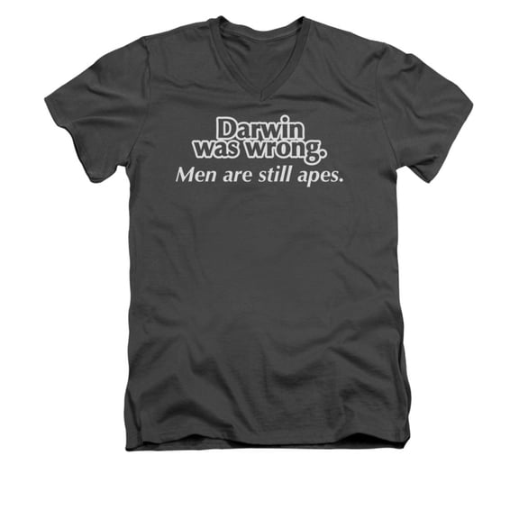 - Darwin Was Wrong - Slim Fit V Neck Shirt - X-Large