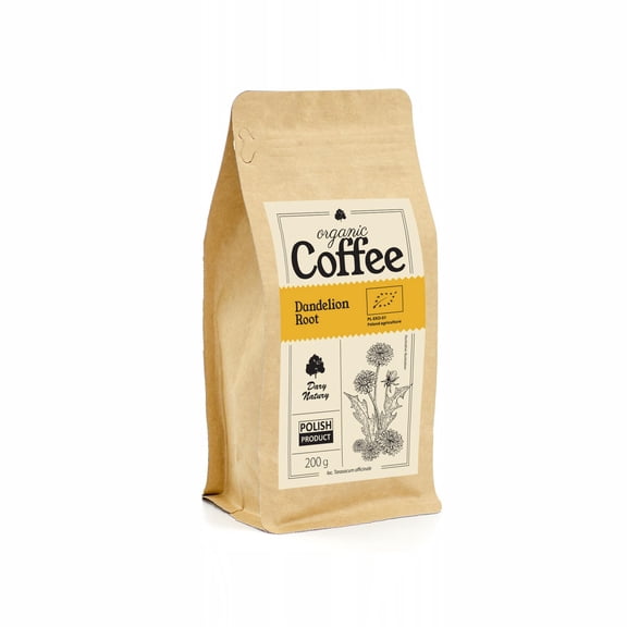 Dary Natury Organic Dandelion Root Coffee, Caffeine-Free Coffee Substitute, 200 g