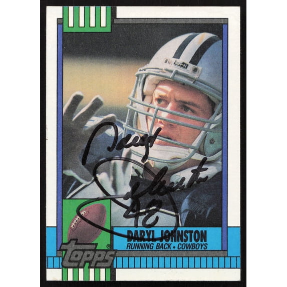 Daryl Johnston Autographed 1990 Topps Rookie Card #489 Dallas Cowboys SKU #259315