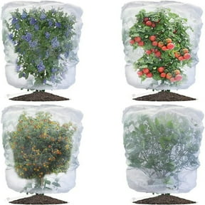 Darzheoy 1 Pack Garden Mesh Netting for Plants, 39.4 x 59 Inch Insect Bird Barrier Netting Mesh with Drawstring, Tomato Plant Cover Fruits Tree Netting Bags Protection for Vegetables