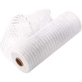 Darzheoy 10 Inch x 30 Feet Deco Poly Mesh Ribbon, Metallic Foil Poly Mesh Ribbon, for Wreaths, Swags, Craft, Wedding, Party and Decorating Supplies